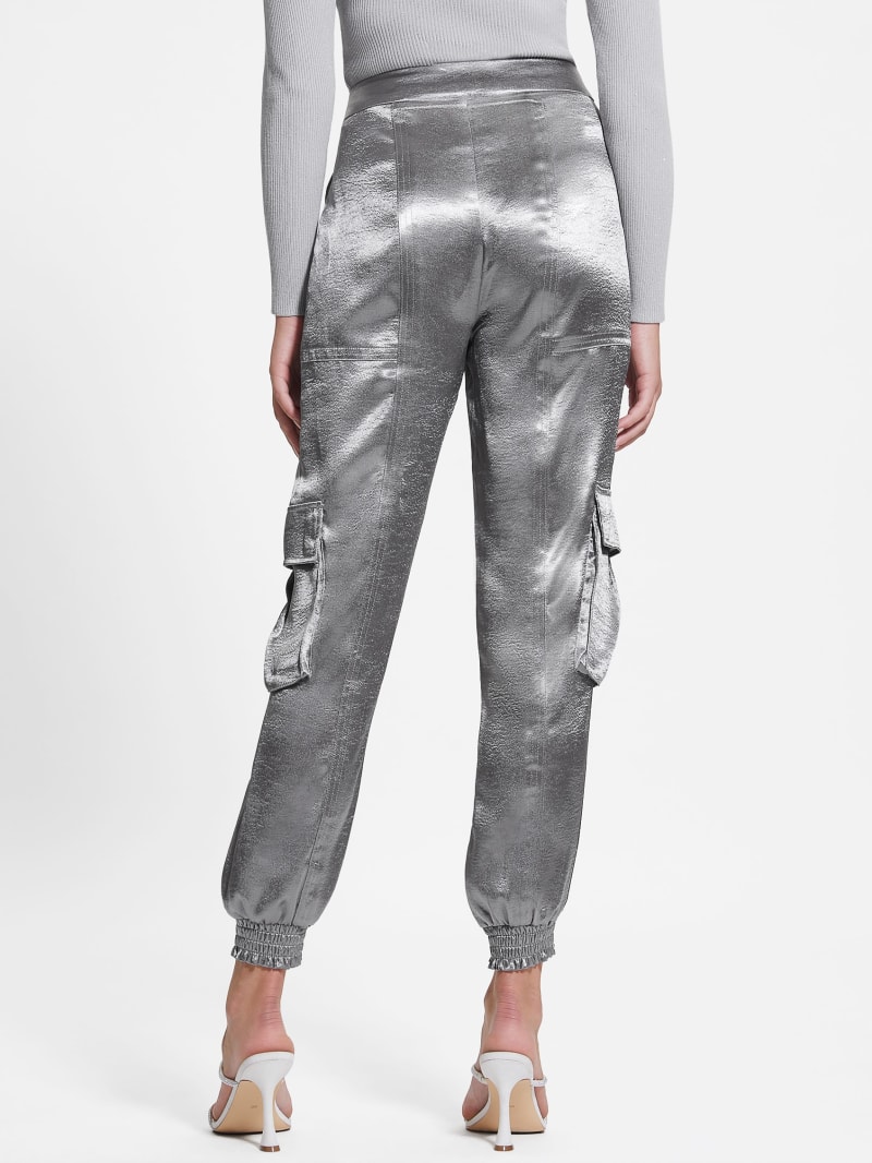 Guess Eco Soundwave Satin Cargo Pants - Metallic Guess Eco Soundwave Satin Cargo Pants - Metallic