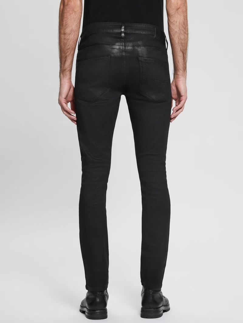 Guess Coated Skinny Jeans - Mechanical Black Wash Guess Coated Skinny Jeans - Mechanical Black Wash