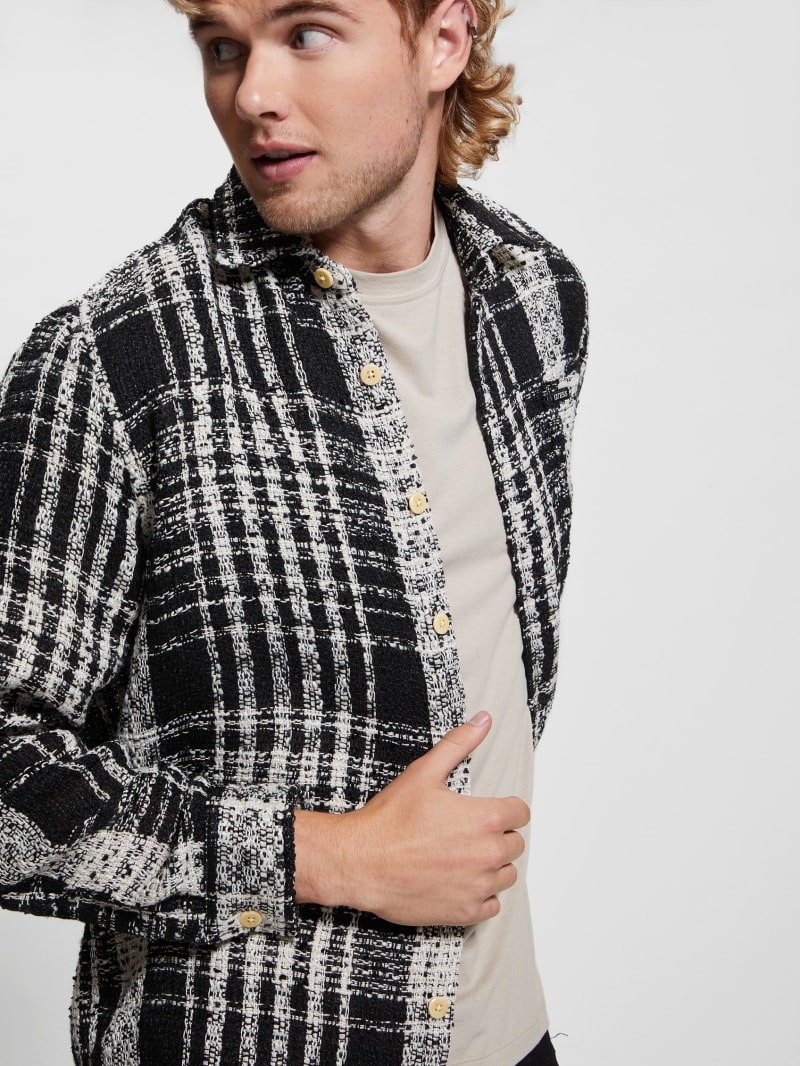 Guess Soyer Plaid Heavyweight Shirt - Salt White Multi Guess Soyer Plaid Heavyweight Shirt - Salt White Multi