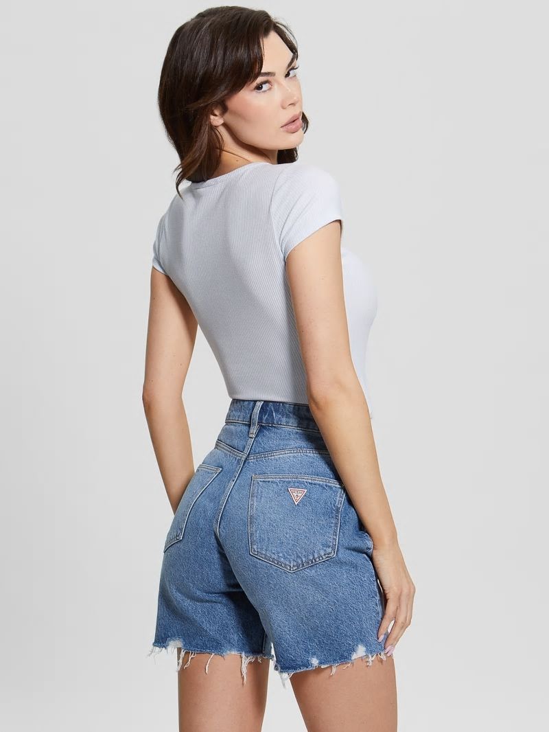 Guess Eco Karlee Henley Tee - Fresh Air Guess Eco Karlee Henley Tee - Fresh Air