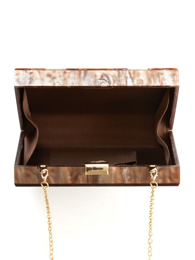 Guess Checkered Ginger Lucite Clutch - Ginger Guess Checkered Ginger Lucite Clutch - Ginger