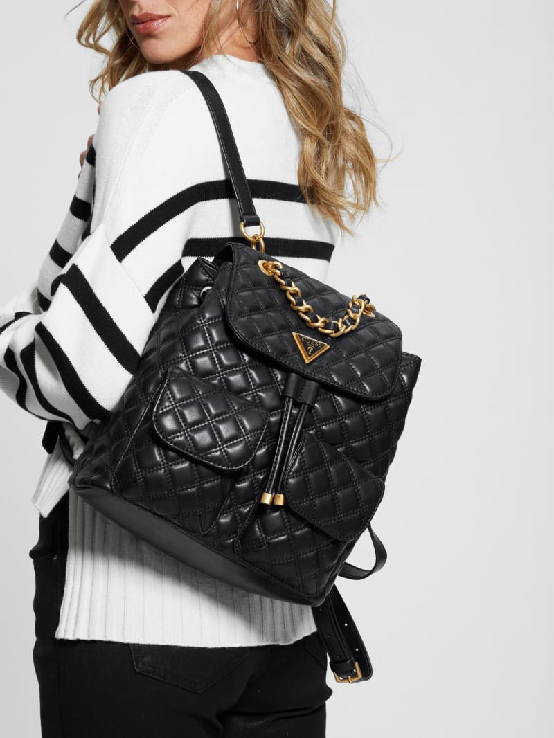 Guess Giully Quilted Backpack - Black