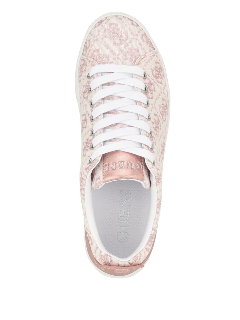 Guess Giaa Logo Print Low-Top Sneakers - Medium Pink Logo Guess Giaa Logo Print Low-Top Sneakers - Medium Pink Logo