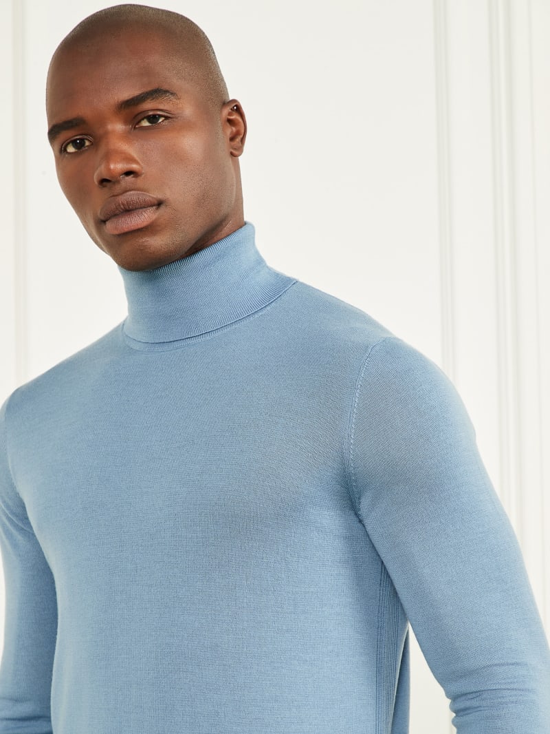 Guess Merino Wool Turtleneck Sweater - Elite Blue Guess Merino Wool Turtleneck Sweater - Elite Blue