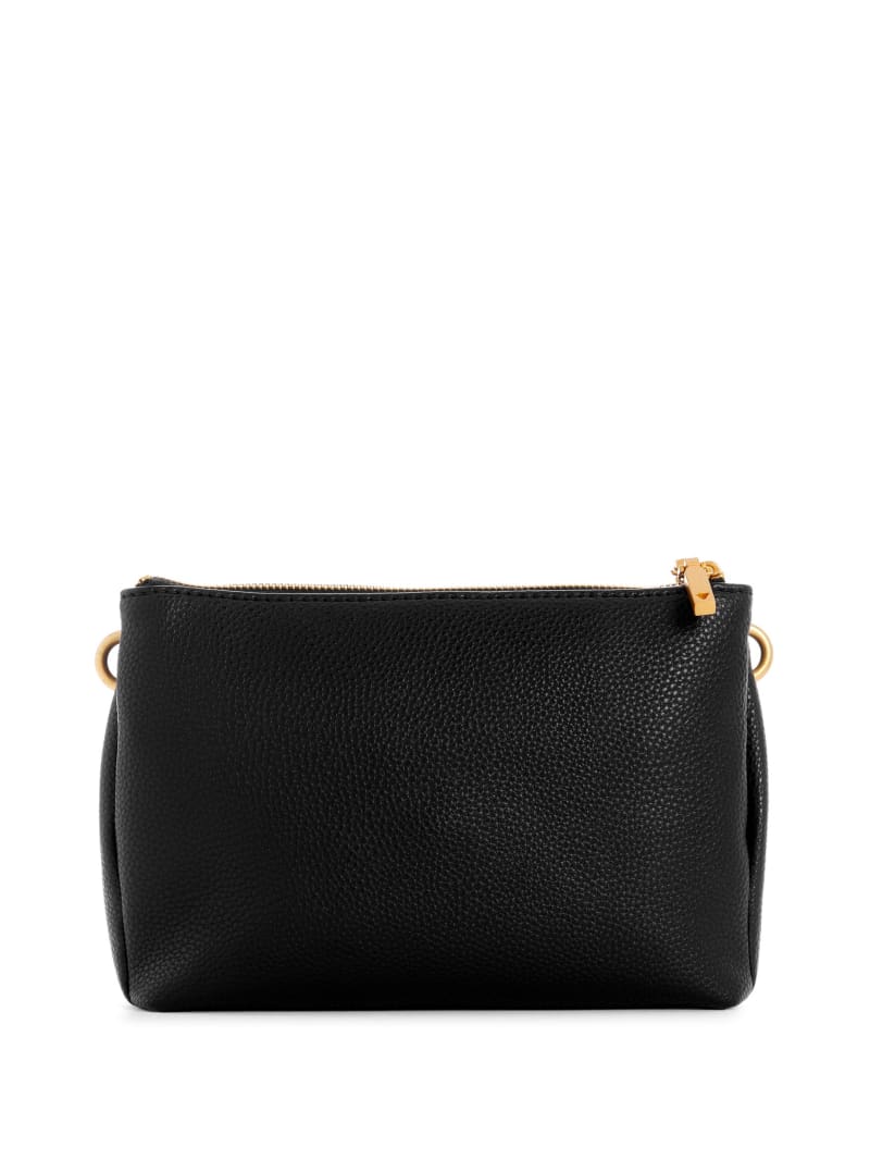 Guess Laryn Pebbled Dual-Zip Crossbody - Black Guess Laryn Pebbled Dual-Zip Crossbody - Black