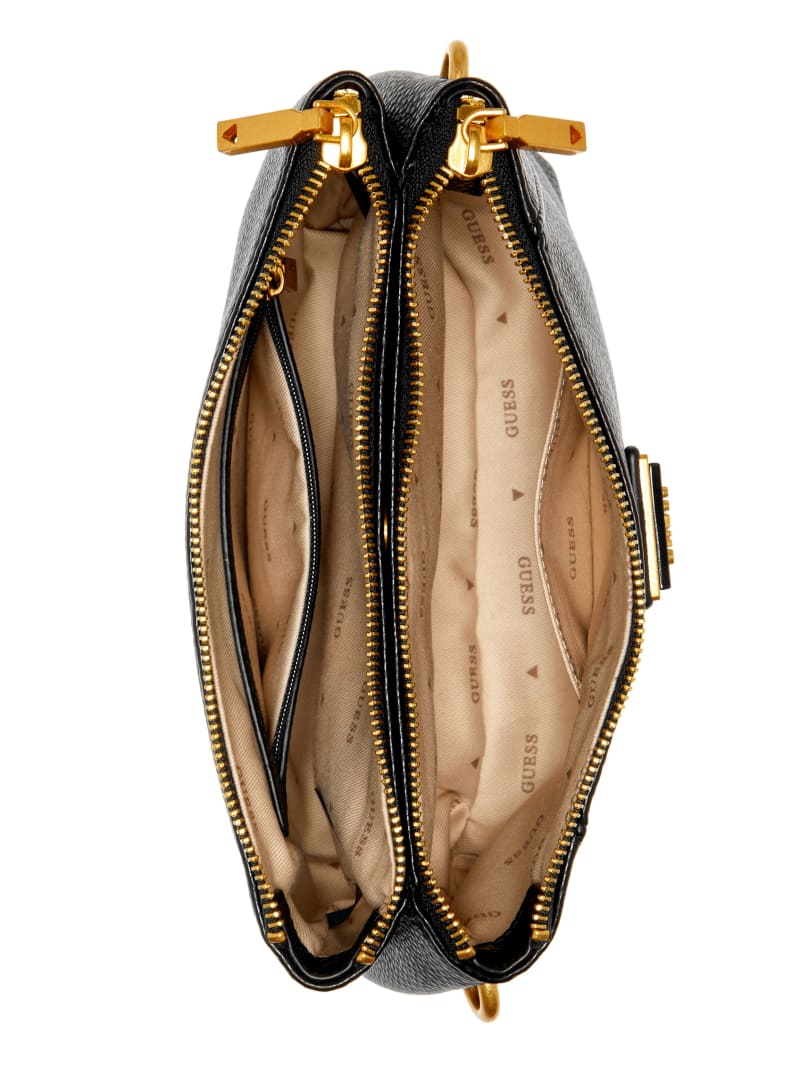 Guess Laryn Pebbled Dual-Zip Crossbody - Black Guess Laryn Pebbled Dual-Zip Crossbody - Black