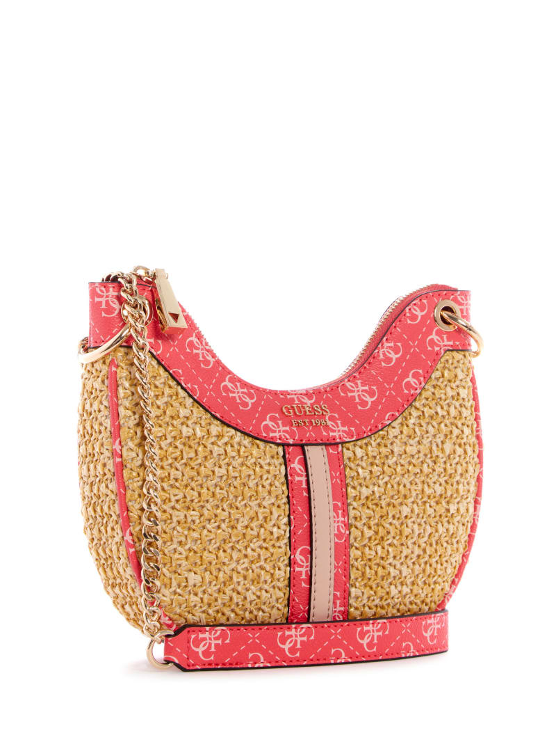 Guess Kasinta Raffia Mini Hobo Bag - Cali Wash