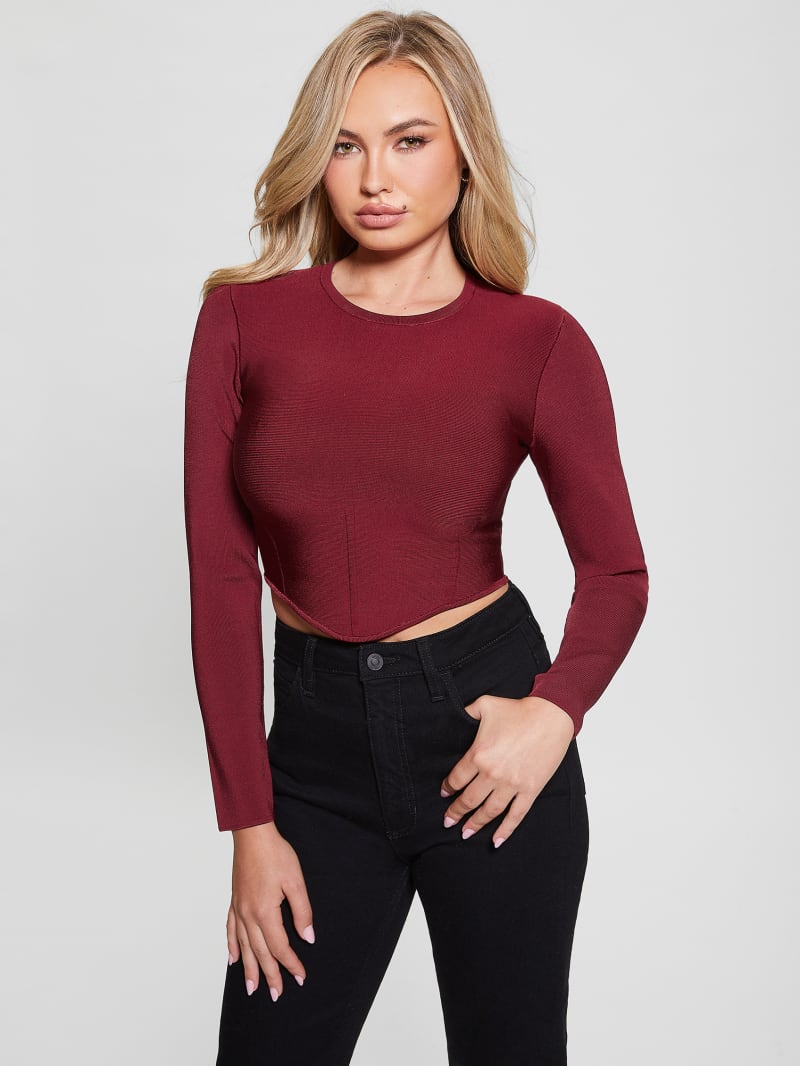 Guess Lana Mirage Corset Top - Tahiti Red Guess Lana Mirage Corset Top - Tahiti Red