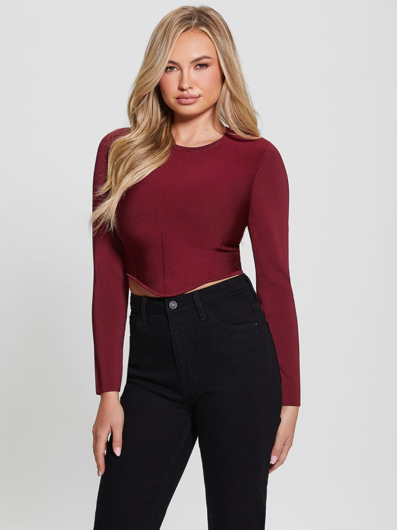 Guess Lana Mirage Corset Top - Tahiti Red Guess Lana Mirage Corset Top - Tahiti Red