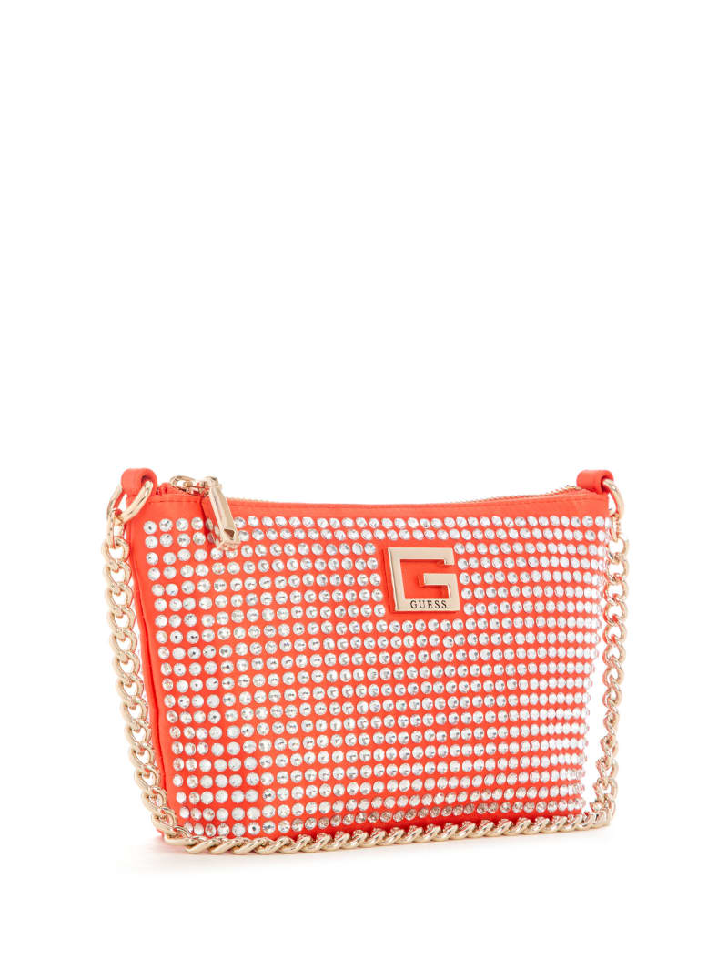 Guess Gilded Glamour Mini Top-Zip Bucket Bag - Orange
