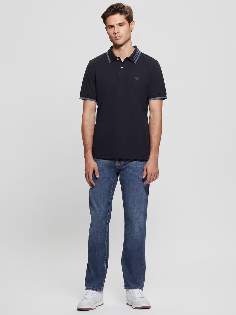Guess Eco Lyle Logo Polo - Bleu &eacute;L&eacute;Gant