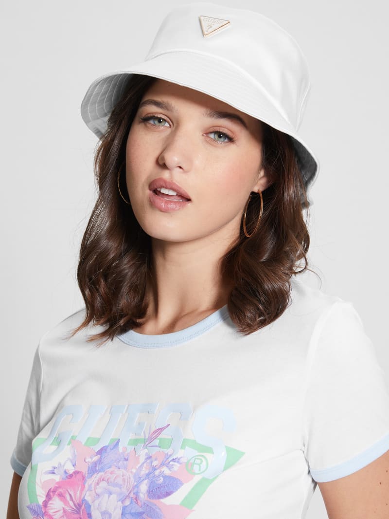 Guess Satin Bucket Hat - White Multi Guess Satin Bucket Hat - White Multi