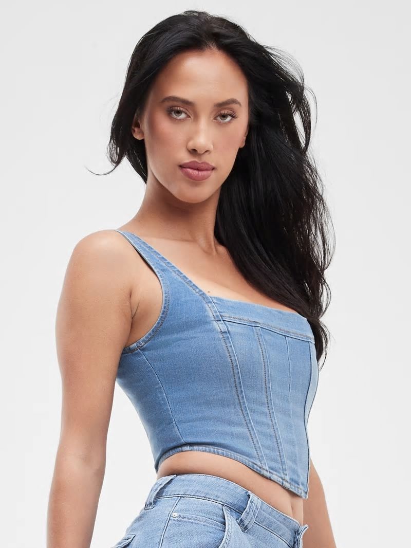 Guess Neil Denim Bustier Top - Rumble Guess Neil Denim Bustier Top - Rumble