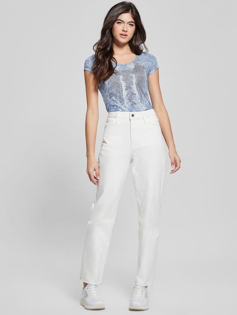 Guess Embellished Love Wings Tee - Nordic Sea Multi Guess Embellished Love Wings Tee - Nordic Sea Multi