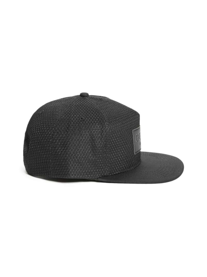 Guess Dave Mesh Flat Brim Snapback Hat - Black Guess Dave Mesh Flat Brim Snapback Hat - Black