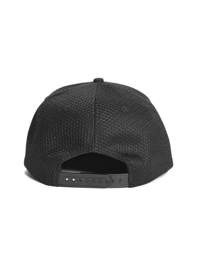 Guess Dave Mesh Flat Brim Snapback Hat - Black Guess Dave Mesh Flat Brim Snapback Hat - Black