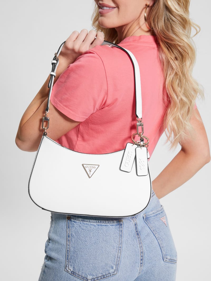 Guess Noelle Shoulder Bag - White Guess Noelle Shoulder Bag - White