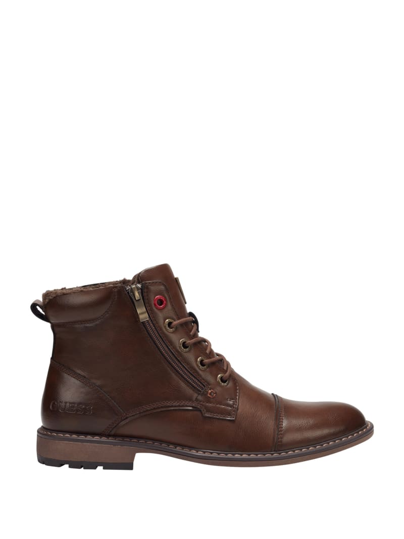 Guess Samwell Lace-Up Chelsea Boots - Medium Brown Guess Samwell Lace-Up Chelsea Boots - Medium Brown