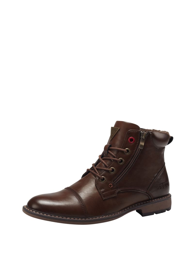 Guess Samwell Lace-Up Chelsea Boots - Medium Brown Guess Samwell Lace-Up Chelsea Boots - Medium Brown