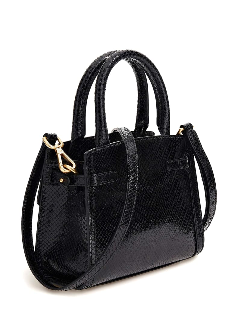 Guess Cristina Small Leather Satchel - Black Floral Print Guess Cristina Small Leather Satchel - Black Floral Print