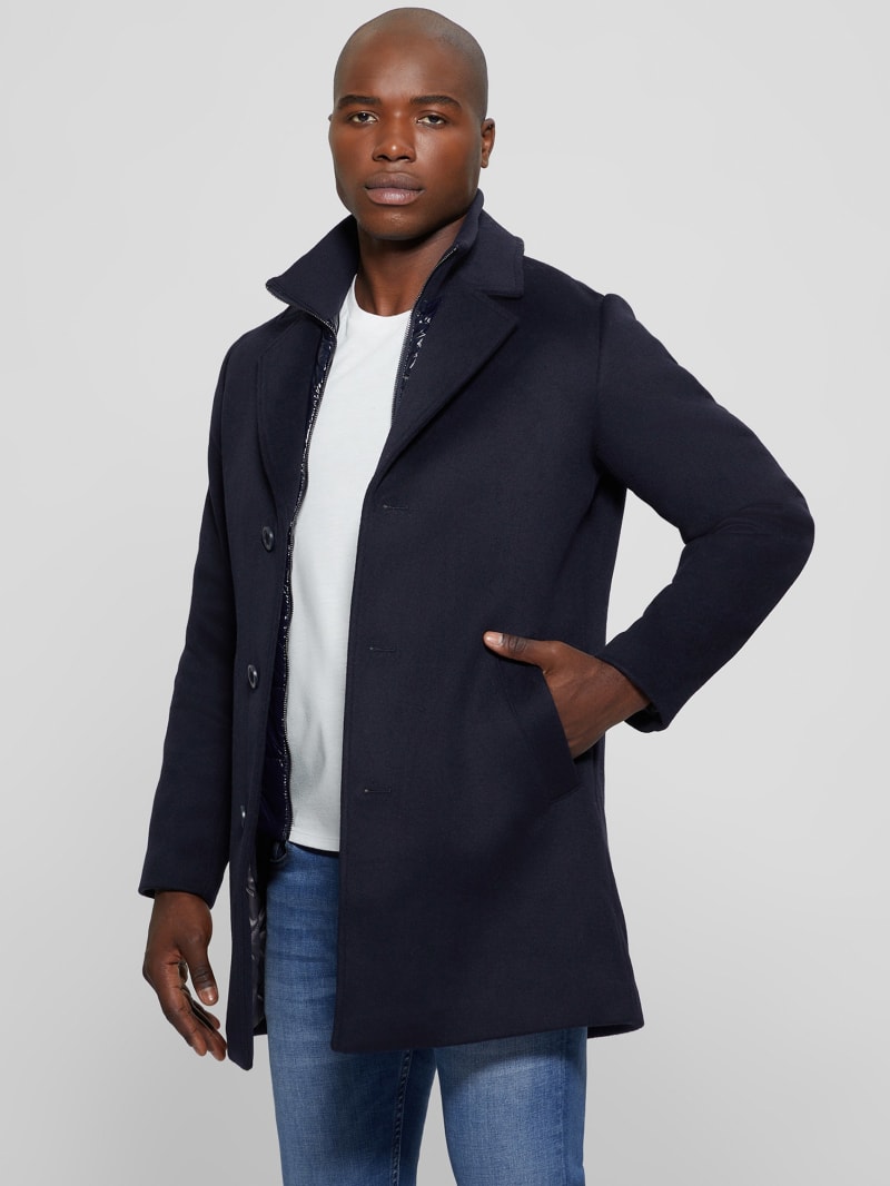Guess Wool-Blend Coat - Bleu &eacute;L&eacute;Gant