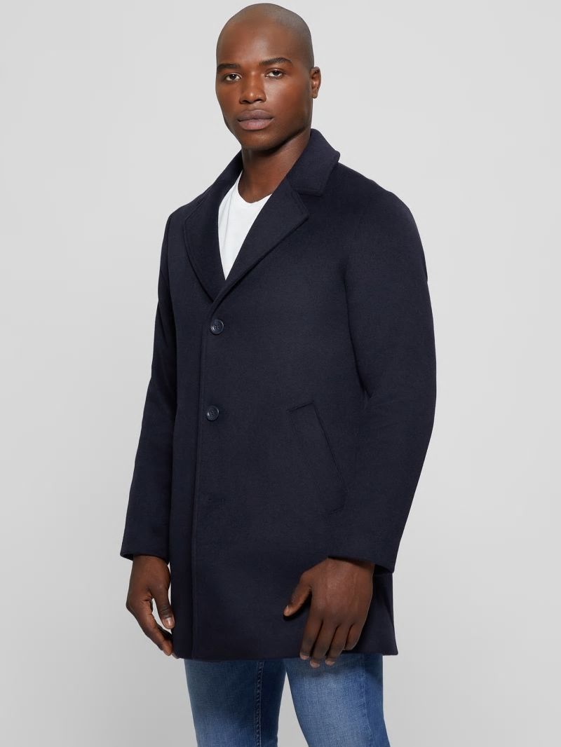Guess Wool-Blend Coat - Bleu &eacute;L&eacute;Gant