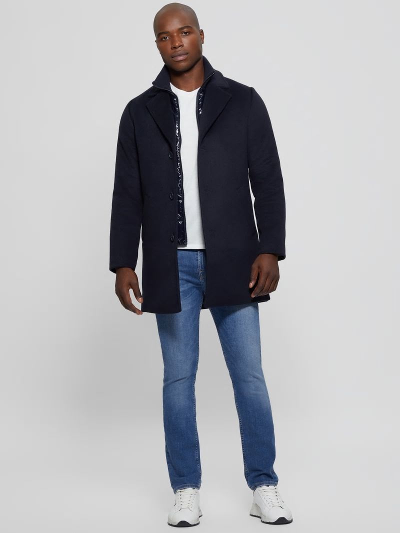 Guess Wool-Blend Coat - Bleu &eacute;L&eacute;Gant