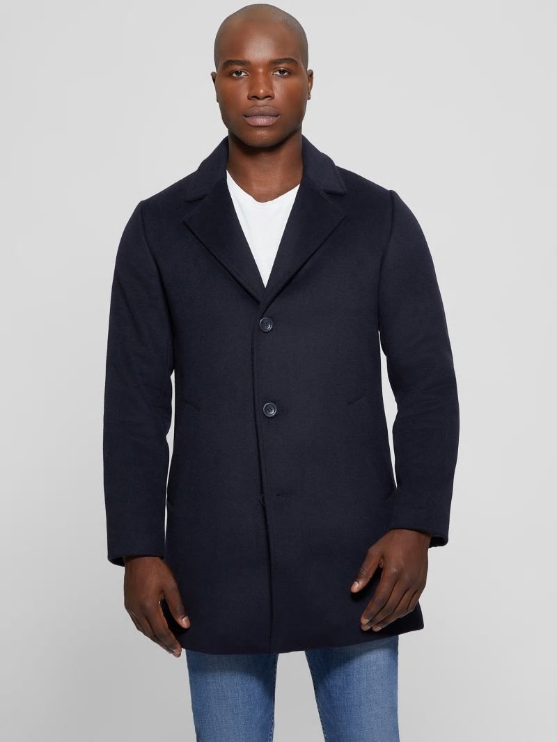 Guess Wool-Blend Coat - Bleu &eacute;L&eacute;Gant