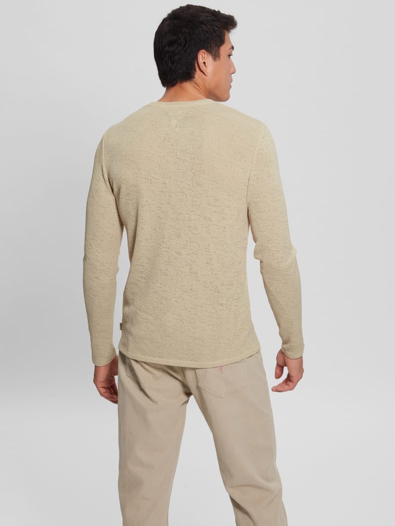 Guess Long-Sleeve Gauze Tee - Cemento Guess Long-Sleeve Gauze Tee - Cemento