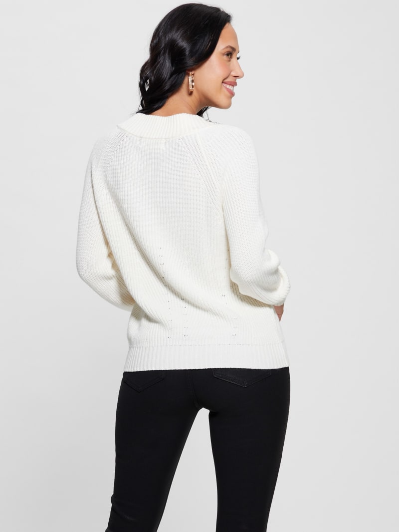 Guess Davina Embellished Sweater - Cream White Guess Davina Embellished Sweater - Cream White