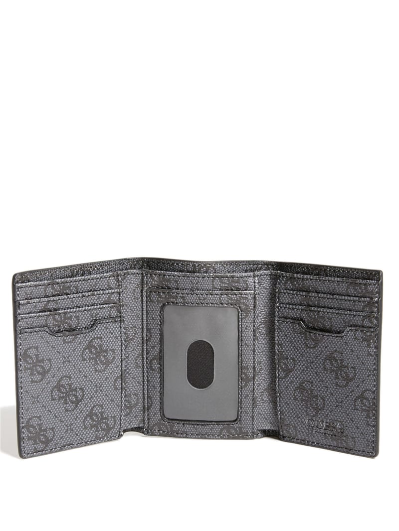 Guess Sig Logo Stripe Trifold Wallet - Black Guess Sig Logo Stripe Trifold Wallet - Black