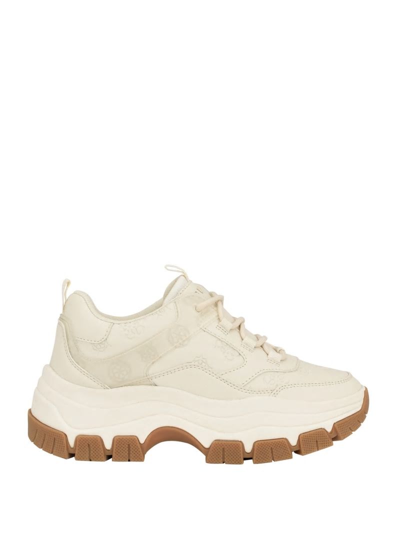 Guess Bisun Signature Peony Sneakers - Ivory 150 Guess Bisun Signature Peony Sneakers - Ivory 150