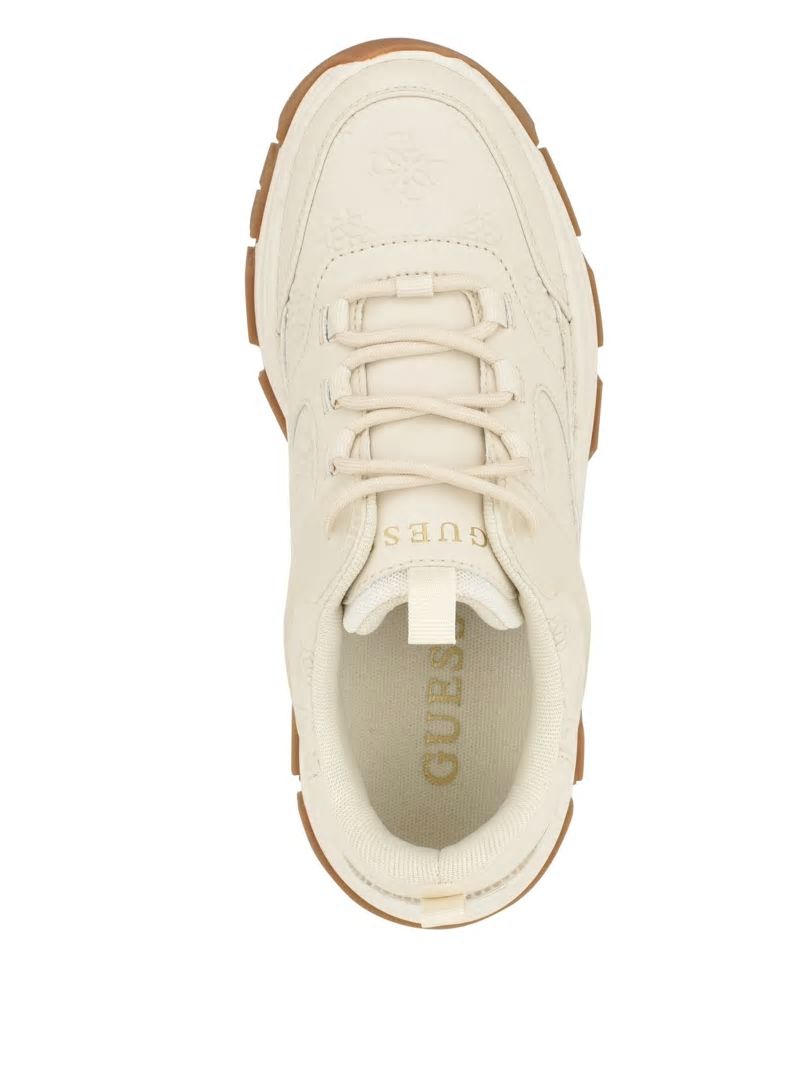 Guess Bisun Signature Peony Sneakers - Ivory 150 Guess Bisun Signature Peony Sneakers - Ivory 150