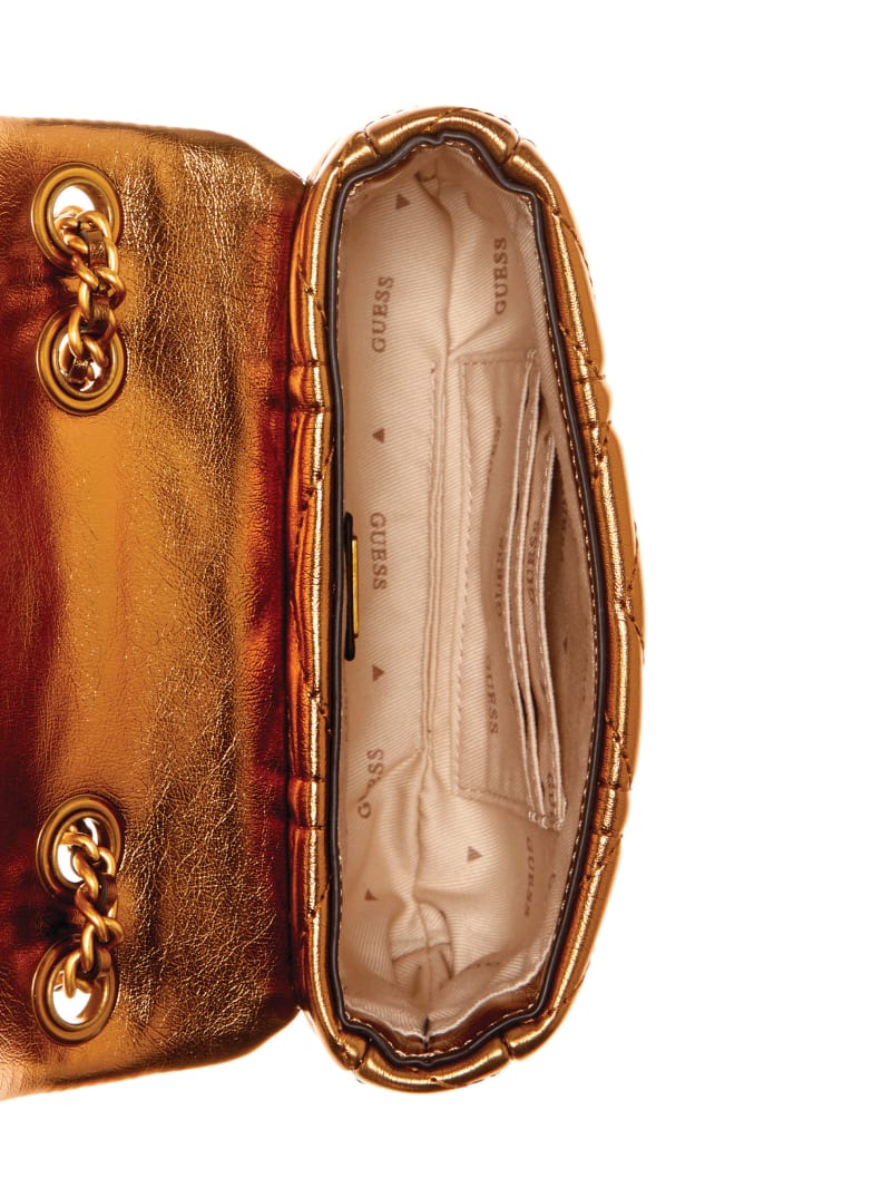 Guess Lovide Metallic Mini Convertible Crossbody - Bronze Guess Lovide Metallic Mini Convertible Crossbody - Bronze