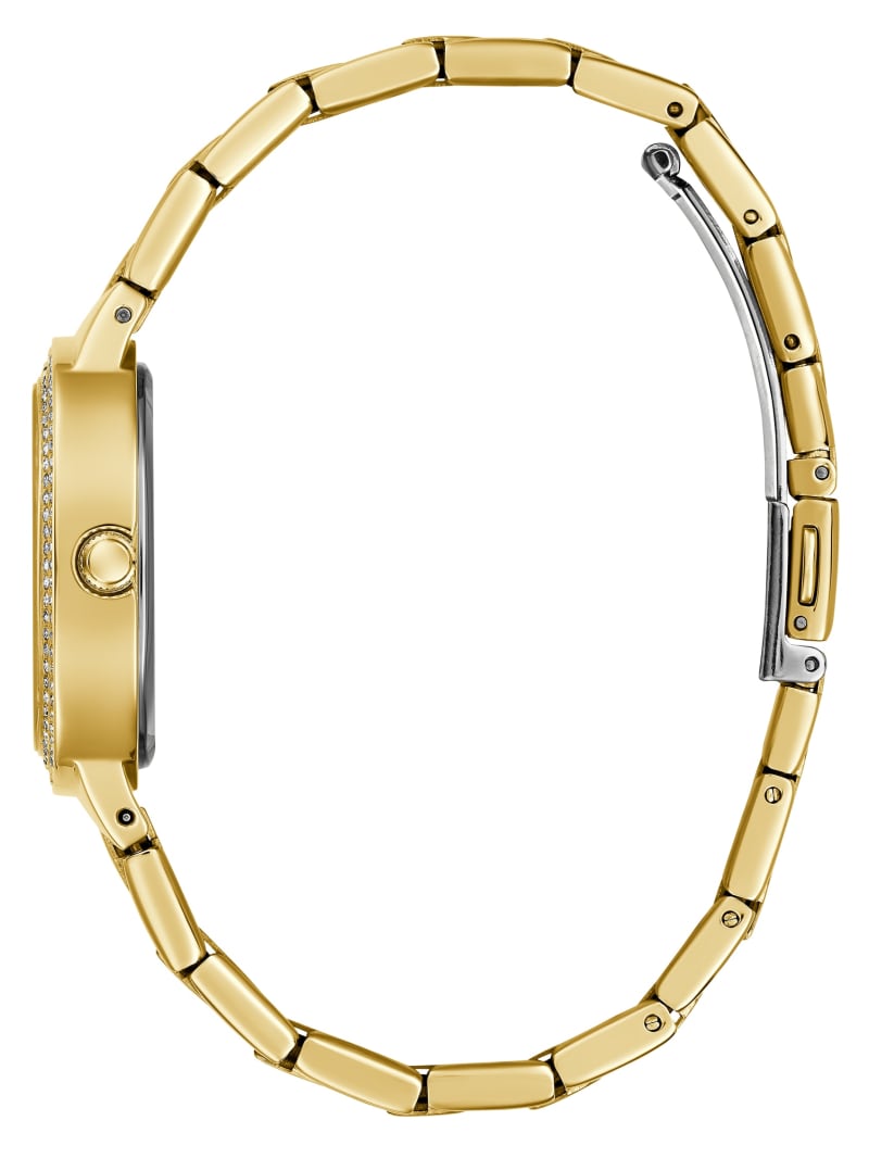 Guess Gold-Tone Rhinestone Rose Analog Watch - Gold Guess Gold-Tone Rhinestone Rose Analog Watch - Gold