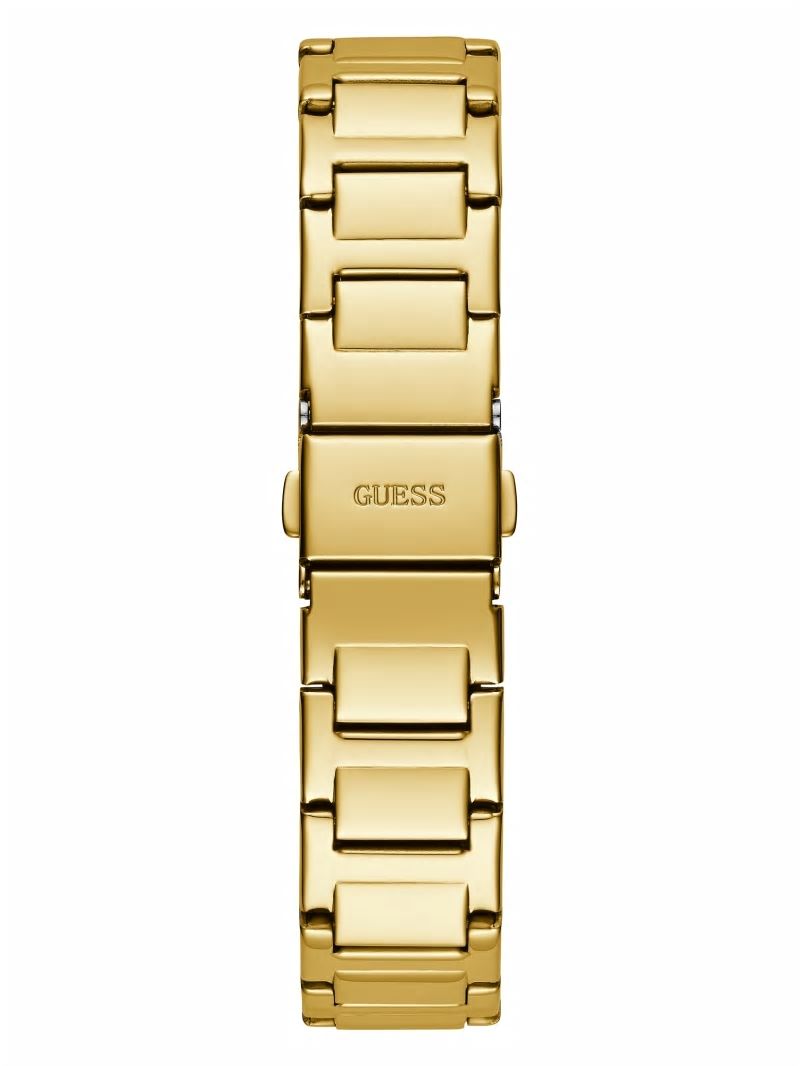 Guess Gold-Tone Rhinestone Rose Analog Watch - Gold Guess Gold-Tone Rhinestone Rose Analog Watch - Gold