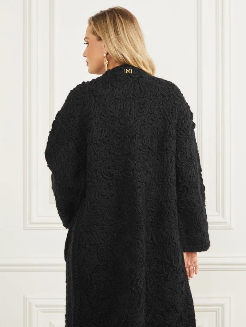 Guess Braid Wool-Blend Coat - Black Guess Braid Wool-Blend Coat - Black