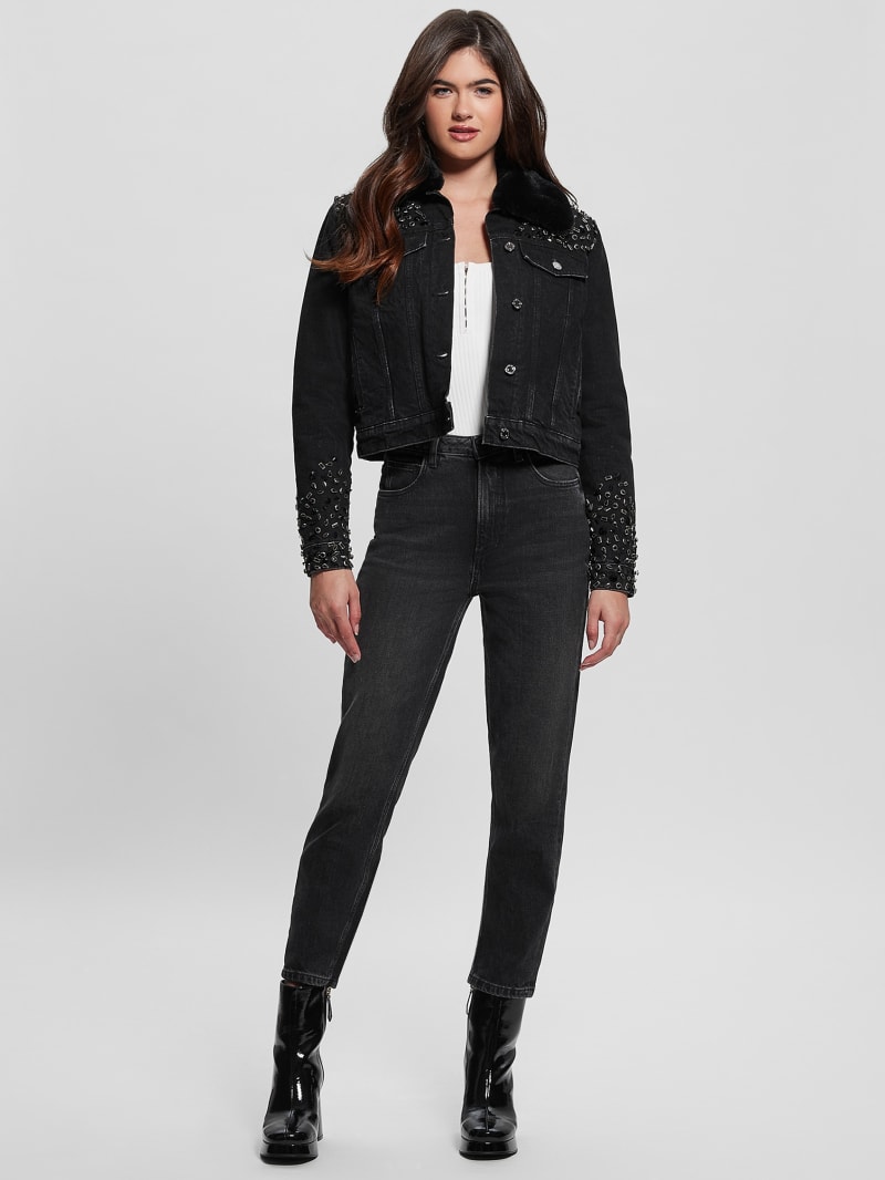 Guess Eco Doria Shearling Collar Denim Jacket - Craters Stones Guess Eco Doria Shearling Collar Denim Jacket - Craters Stones