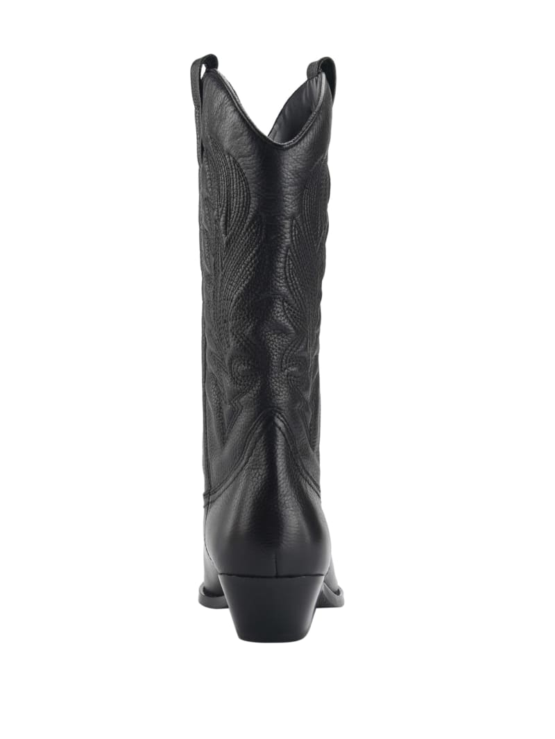 Guess Gallen Leather Cowgirl Boots - Black 001 Guess Gallen Leather Cowgirl Boots - Black 001