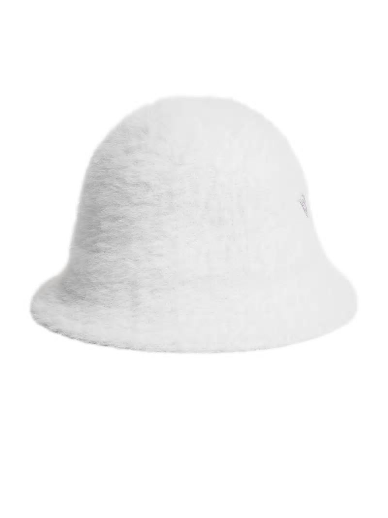 Guess Fuzzy Bucket Hat - White Multi Guess Fuzzy Bucket Hat - White Multi