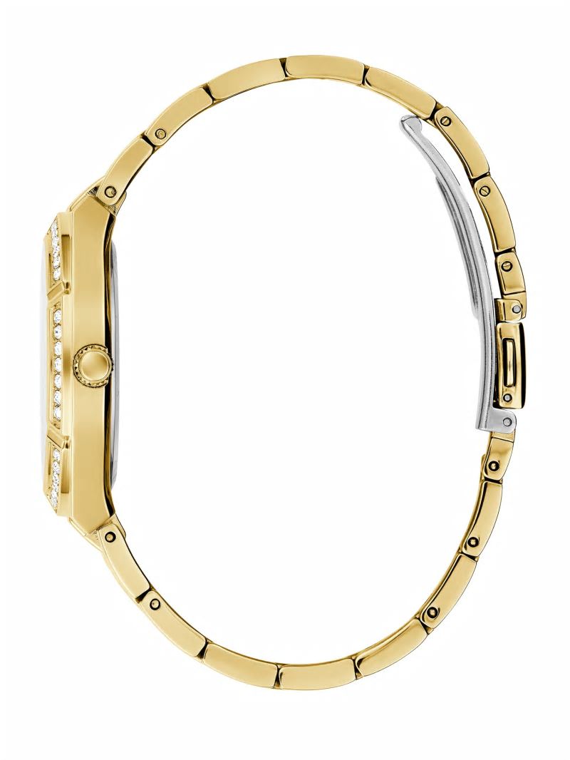 Guess Gold-Tone Champagne Analog Watch - Gold Guess Gold-Tone Champagne Analog Watch - Gold