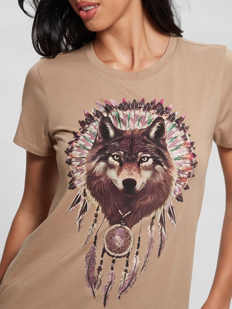 Guess Dreamcatcher Graphic Easy Tee - Wet Sand Guess Dreamcatcher Graphic Easy Tee - Wet Sand