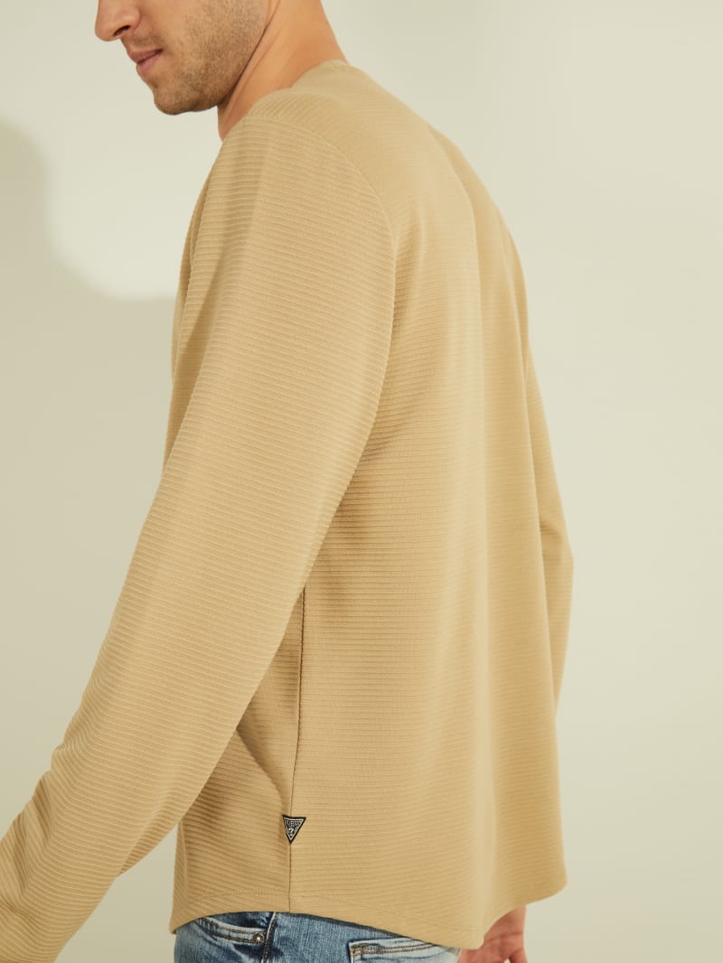 Guess Textured Jersey Long-Sleeve Tee - Uniform Tan Guess Textured Jersey Long-Sleeve Tee - Uniform Tan