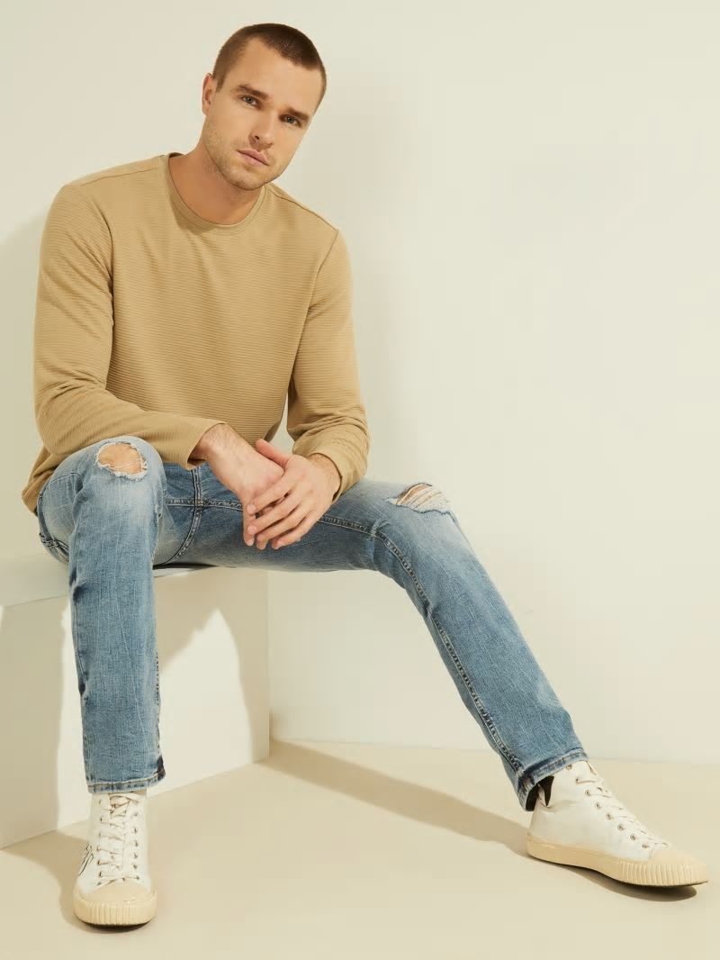 Guess Textured Jersey Long-Sleeve Tee - Uniform Tan Guess Textured Jersey Long-Sleeve Tee - Uniform Tan