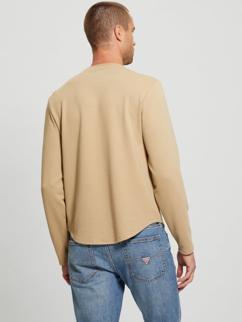 Guess Textured Long-sleeve Tee - Uniform Tan Guess Textured Long-sleeve Tee - Uniform Tan