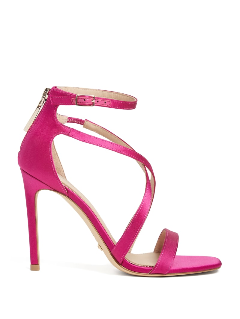 Guess Satin Strappy Heel - Dark Pink Guess Satin Strappy Heel - Dark Pink