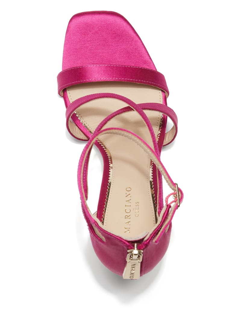 Guess Satin Strappy Heel - Dark Pink Guess Satin Strappy Heel - Dark Pink