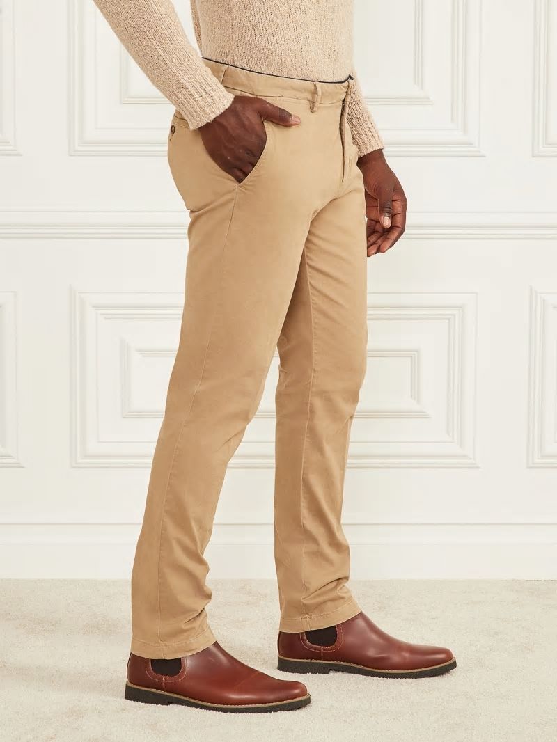 Guess Armando Piping Chino Pant - Herb Tan Guess Armando Piping Chino Pant - Herb Tan