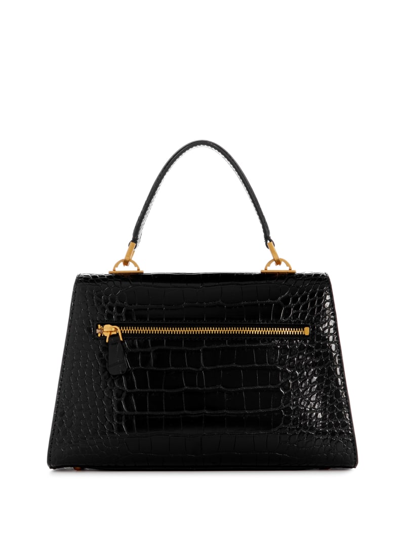 Guess Sestri Crocodile-Embossed Crossbody - Black