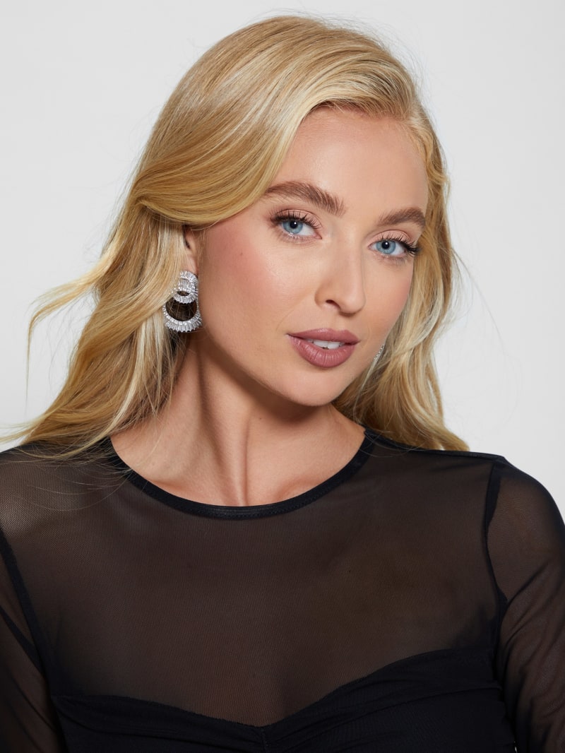 Guess Silver-Tone Oversized Statement Earrings - Silver Guess Silver-Tone Oversized Statement Earrings - Silver